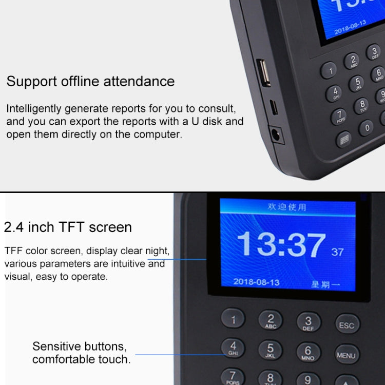 F01 Fingerprint Time Attendance Machine with 2.4 inch TFT Screen, US Plug, ACS2685EU, ACS2685UK, ACS2685US F01 Fingerprint Time Attendance Machine with 2.4 inch TFT Screen, US Plug, ACS2685EU, ACS2685UK, ACS2685US